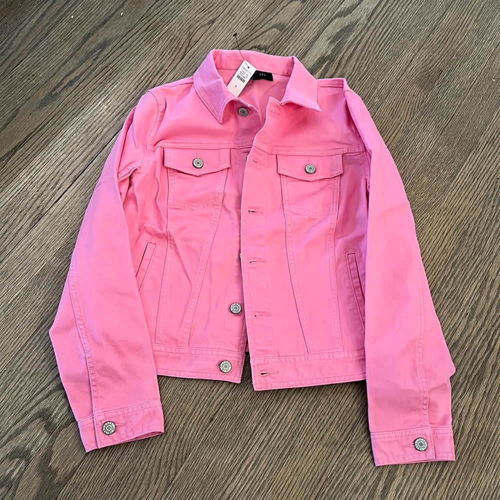 Talbots pink denim jean jacket